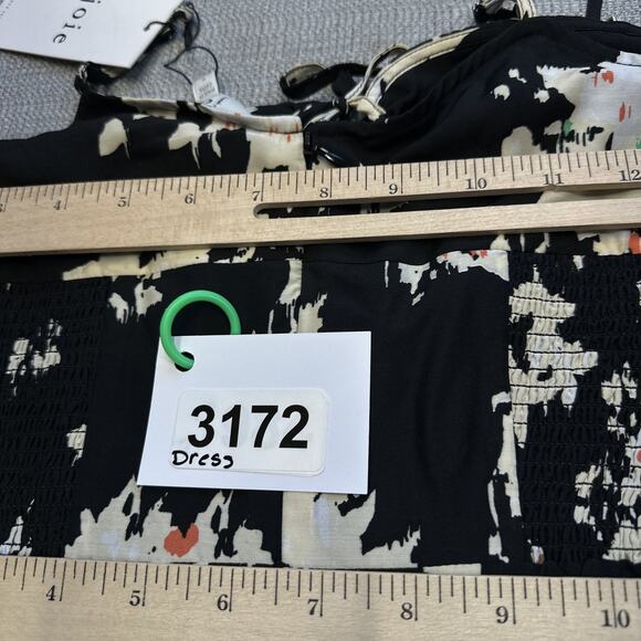 Joie Silk Blend Jumpsuit Size 0 Black Floral Keyhole Wide Leg Coastal New - Picture 10 of 10